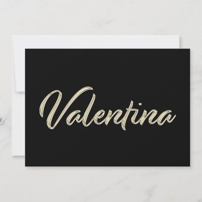 Valentina white gold Handwriting Karte (Vorderseite)