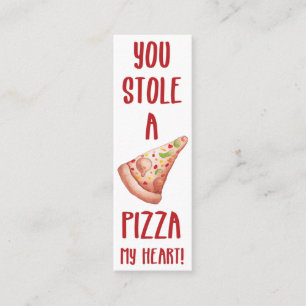 Valentinas Funny Pizza Mini-Lesezeichen Mini Visitenkarte