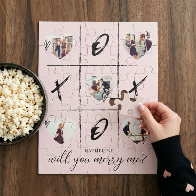 Valentinas Heiratsvorschlag wird mir XO gefallen (Valentine's Marriage Proposal Will You Merry Me XO Jigsaw Puzzle)