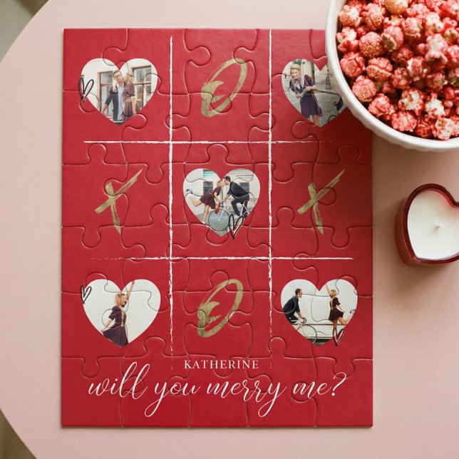 Valentinas Heiratsvorschlag wird mir XO gefallen (Valentine's Marriage Proposal Will You Merry Me XO Jigsaw Puzzle)