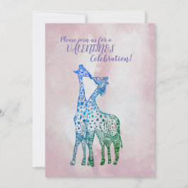 Valentinas Party Einladung Giraffen Art