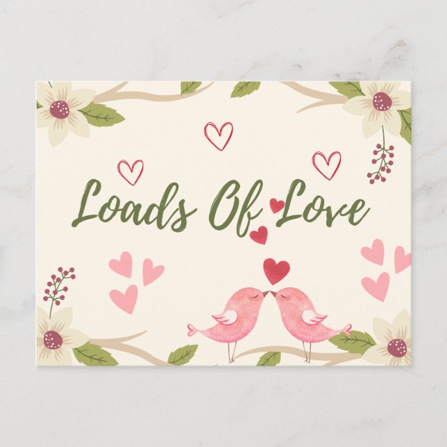 Valentinas rustikale Ladungen von Liebe, floral Ni Postkarte (Vorderseite)