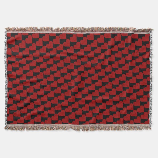 Valentinas schwarze, klassische Herzklopfen-Decken Decke (Vorderseite)