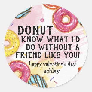 Valentinaufkleber Donut Runder Aufkleber