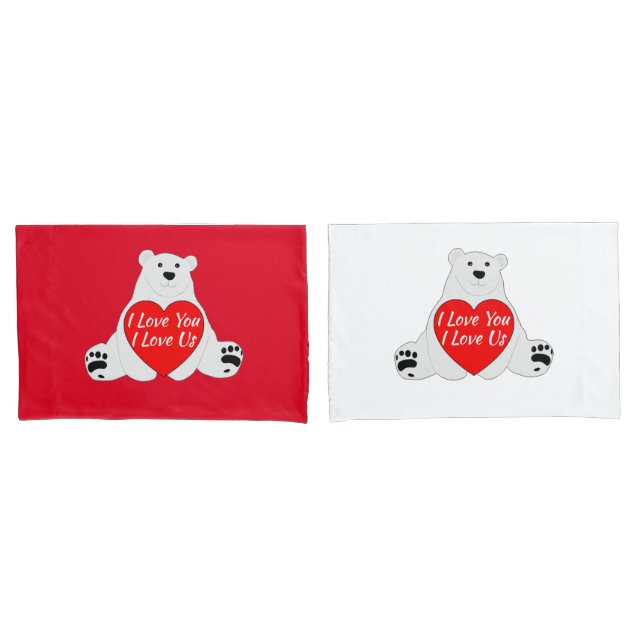 Valentinbär mit Herz Kissenbezug (Vorderseite-Set)