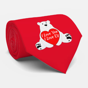 Valentinbär mit Herz Krawatte