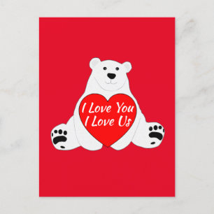 Valentinbär mit Herz Postkarte