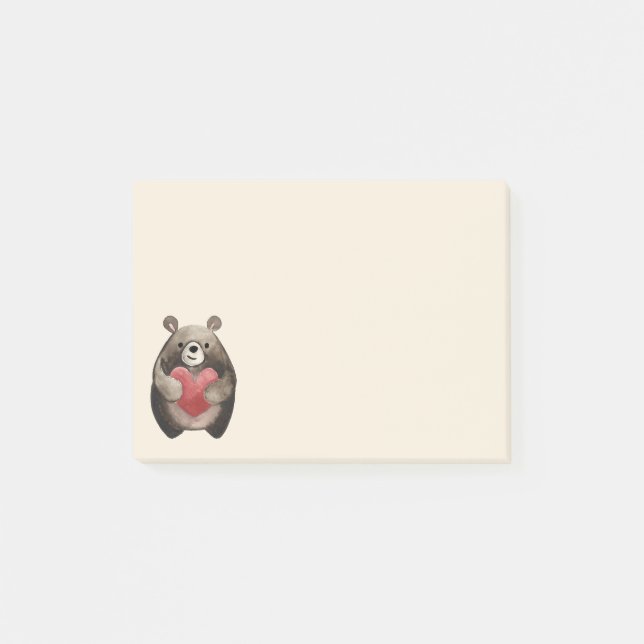Valentinbär Post-it Klebezettel (Vorderseite)