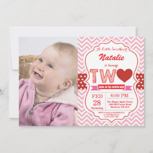 Valentine 2. Geburtstag Little Sweetheart Einladung