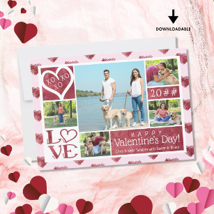 Valentine 5 Foto Collage Weinkultur und Erde Feiertagskarte