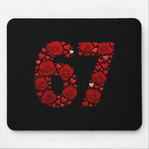 Valentine 67 Meme Rose Herzen Lustig Sechs Sieben Mousepad