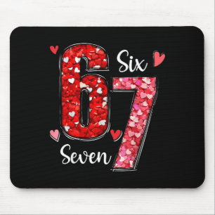 Valentine 67 Six Seven Meme Rose Herzen Valentinst Mousepad