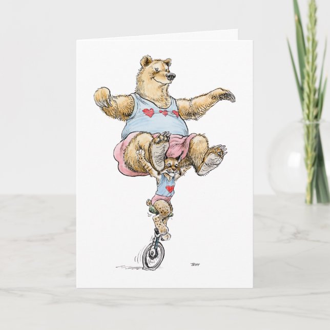 Valentine Acrobat Couple Card Karte (Vorderseite)