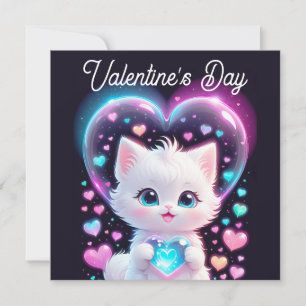 Valentine Adorable Niedliche Katze Valentinstag Karte
