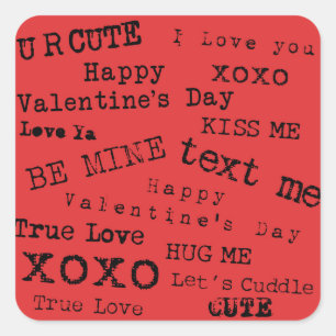 Valentine alte Schreibmaschine modern vintage süß Quadratischer Aufkleber