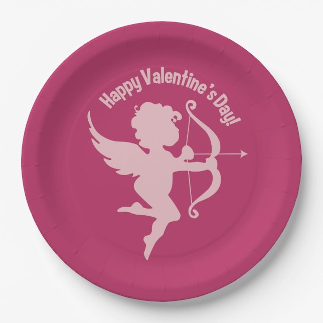 Valentine-Amorpapier-Teller Pappteller (Vorderseite)