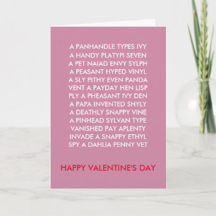 Valentine Anagrams card Feiertagskarte