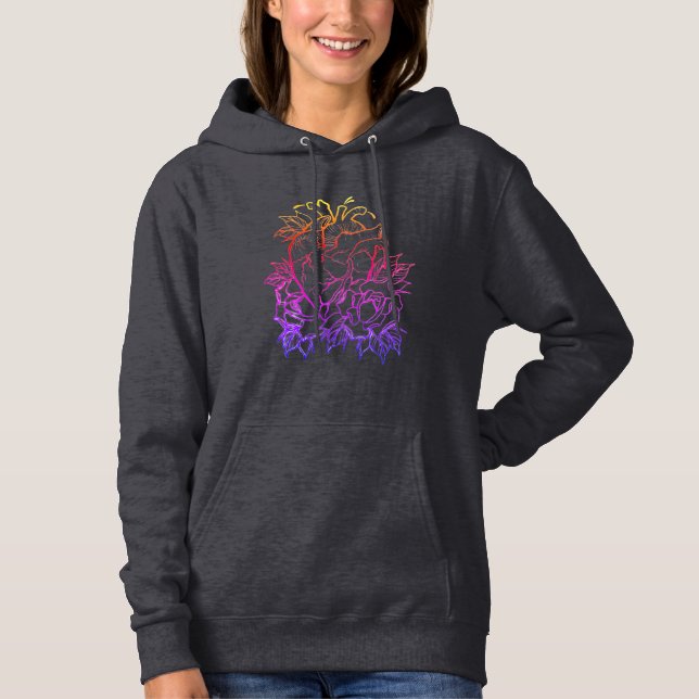 Valentine Anatomische Herzhöhle schwarz Hoodie (Vorderseite)