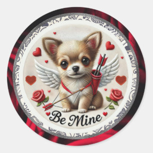Valentine Angel Chihuahua Stickers - Seid mein