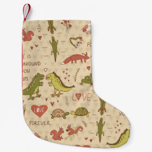 Valentine Animal Hand Gezeichnet Print Kleiner Weihnachtsstrumpf