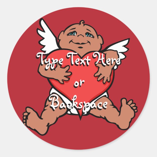 Valentine-Aufkleber Cupid-Aufkleber personalisiere Runder Aufkleber (Vorderseite)