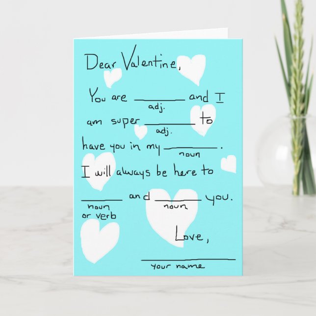 Valentine ausfüllen feiertagskarte (Vorderseite)