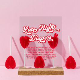 Valentine Baby Dusche Spate Night Diapers Game Acrylschild