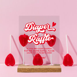 Valentine Baby Duwer Diaper Raffle Acrylschild