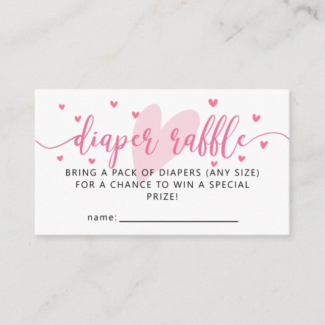 Valentine Baby Showdiaper Raffle Ticket Begleitkarte (Vorderseite)