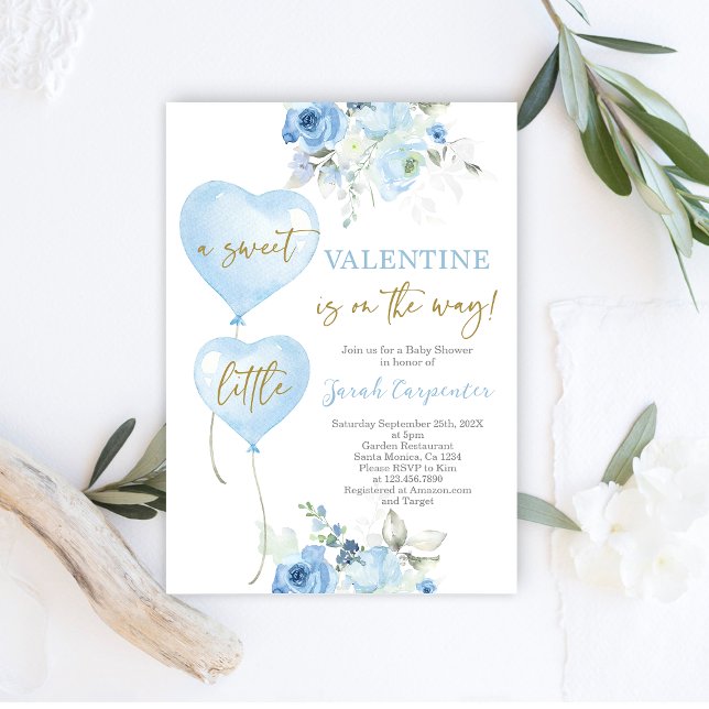 Valentine Baby Shower Boy Einladung (Von Creator hochgeladen)