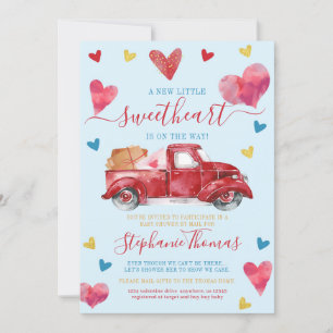 Valentine Baby Shower by Mail with Hearts Einladung
