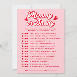 Valentine Baby shower Devinez Qui Joue Carte
