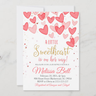 Valentine Baby Shower Einladung, ist auf dem Weg Einladung