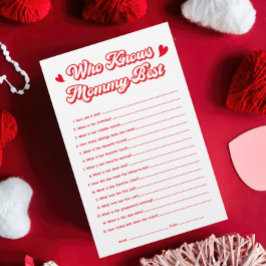 Valentine Baby Shower Game, das Mommy Best kennt