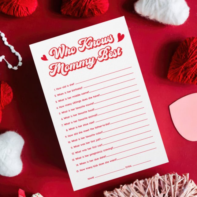 Valentine Baby Shower Game, das Mommy Best kennt (Von Creator hochgeladen)
