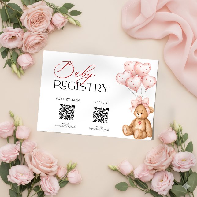 Valentine Baby Shower Registry Card Begleitkarte (Valentine Baby Shower Registry Card)