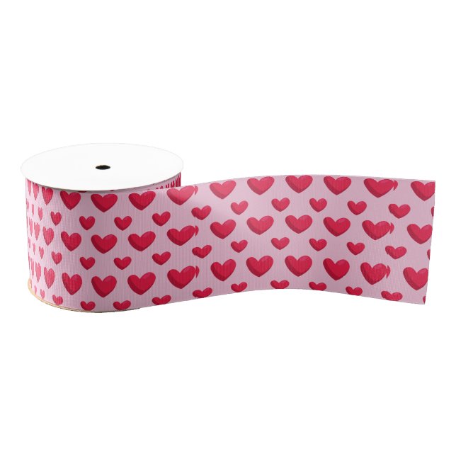 Valentine Background With Heart Love            Ripsband (Spule)