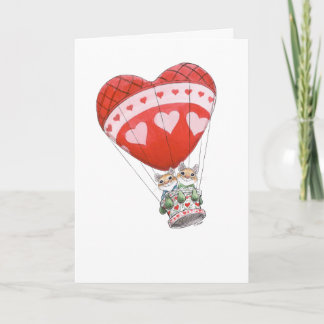 Valentine Balloon Mice Card Karte