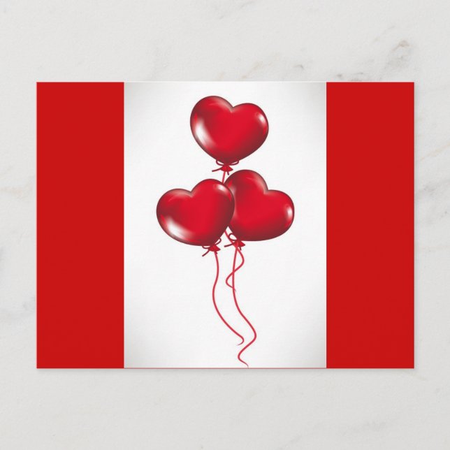 Valentine Balloons (3) Feiertagspostkarte (Vorderseite)