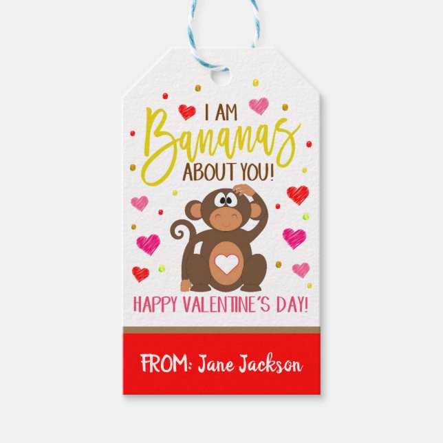 Valentine Banana Geschenktag Geschenkanhänger (Vorderseite)