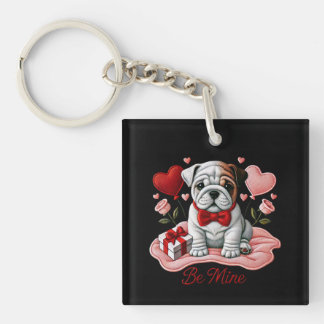 Valentine Be Mine Anglais Bulldog Acrylique Porte