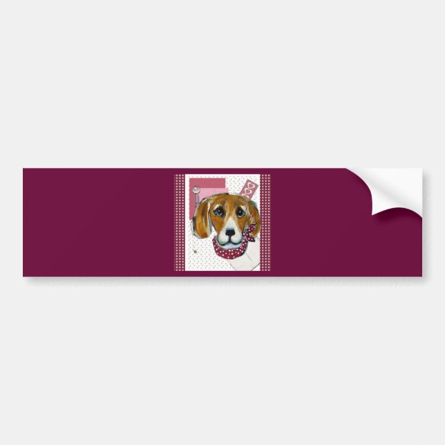 VALENTINE BEAGLE AUTOAUFKLEBER (Vorne)