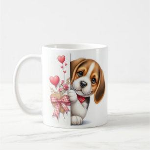 "Valentine Beagle Welpe - Niedlicher Liebe-Themed Kaffeetasse