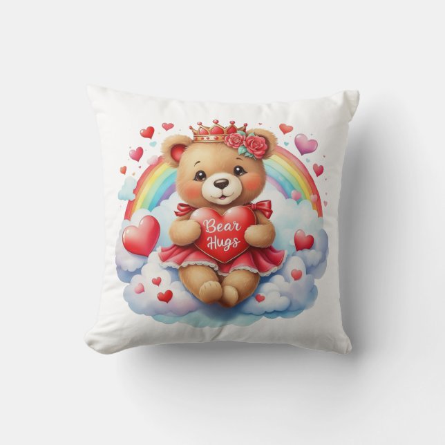 Valentine Bear Throw Pillow Kissen (Vorderseite)