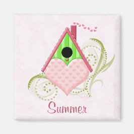 Valentine Birdhouse Magnet mit Hintergrund