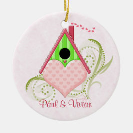 Valentine Birdhouse Ornament mit Hintergrund