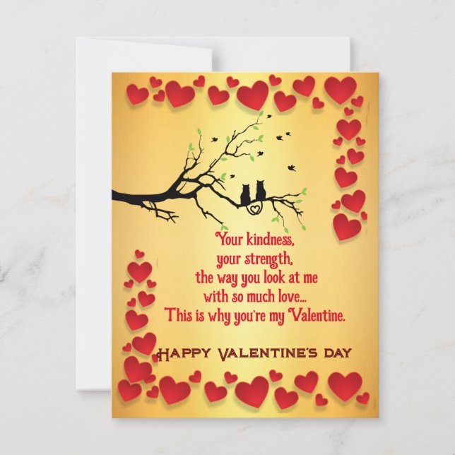 Valentine Birds Card Karte (Vorderseite)