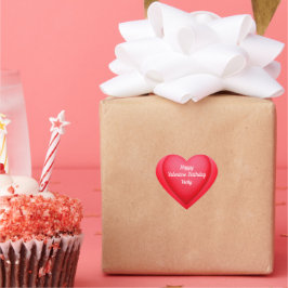 Valentine Birthday Extravagant Red Hearts Personal Herz-Aufkleber