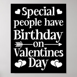 Valentine Birthday Girls Geboren auf Valentinen Poster