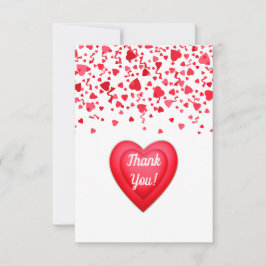 Valentine Birthday Red Confetti Hearts Dankeskarte